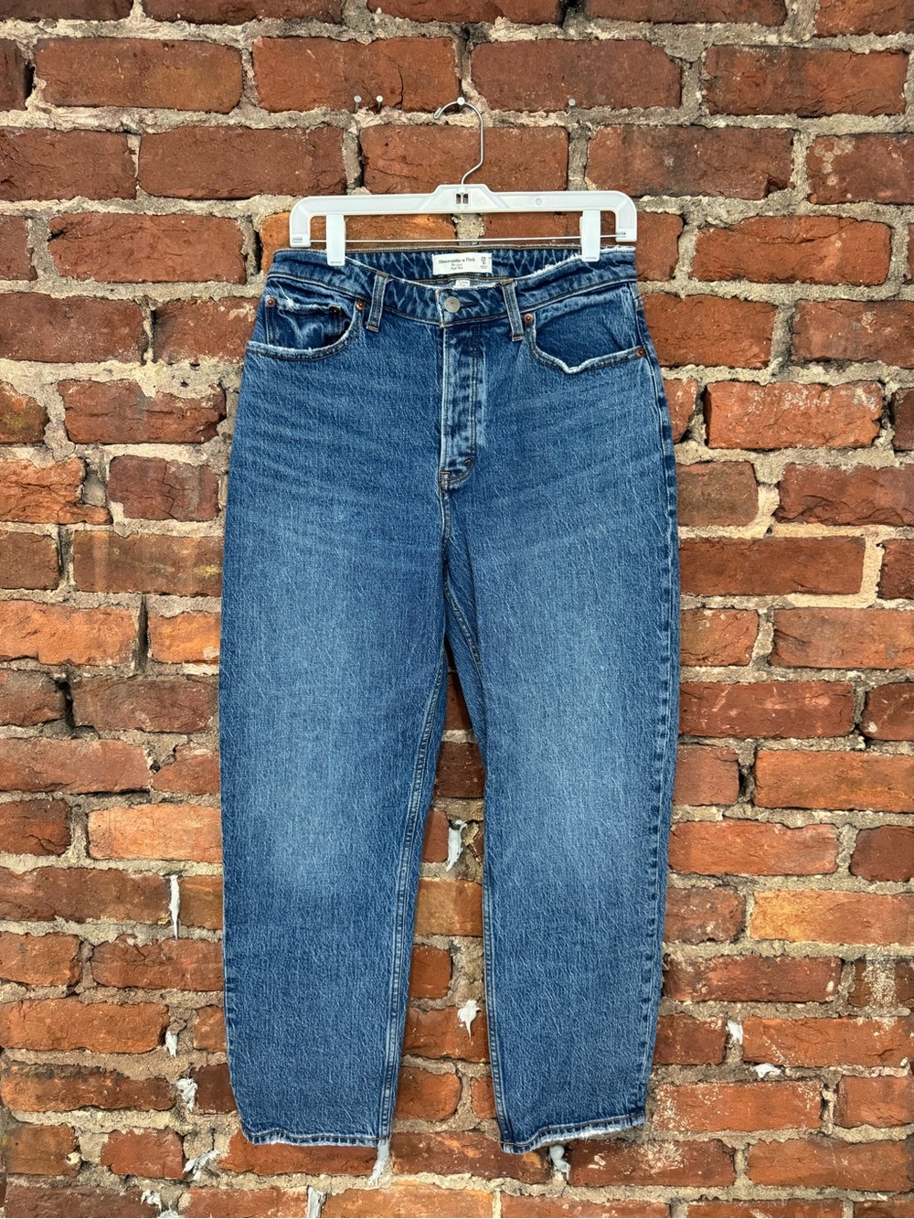 Abercrombie & Fitch Women’s The Dad High Rise Curve Love Blue Jeans (99% Cotton)